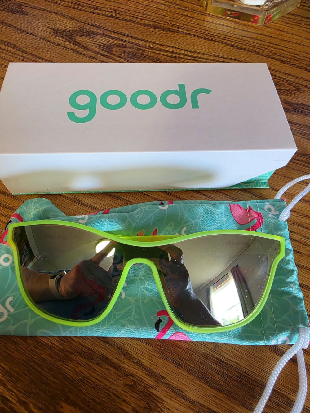 goodr Men’s Lime Green Mirrored Sunglasses